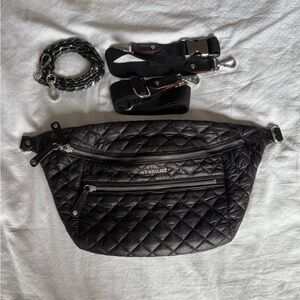MZ Wallace Black Quilted Crosby Sling